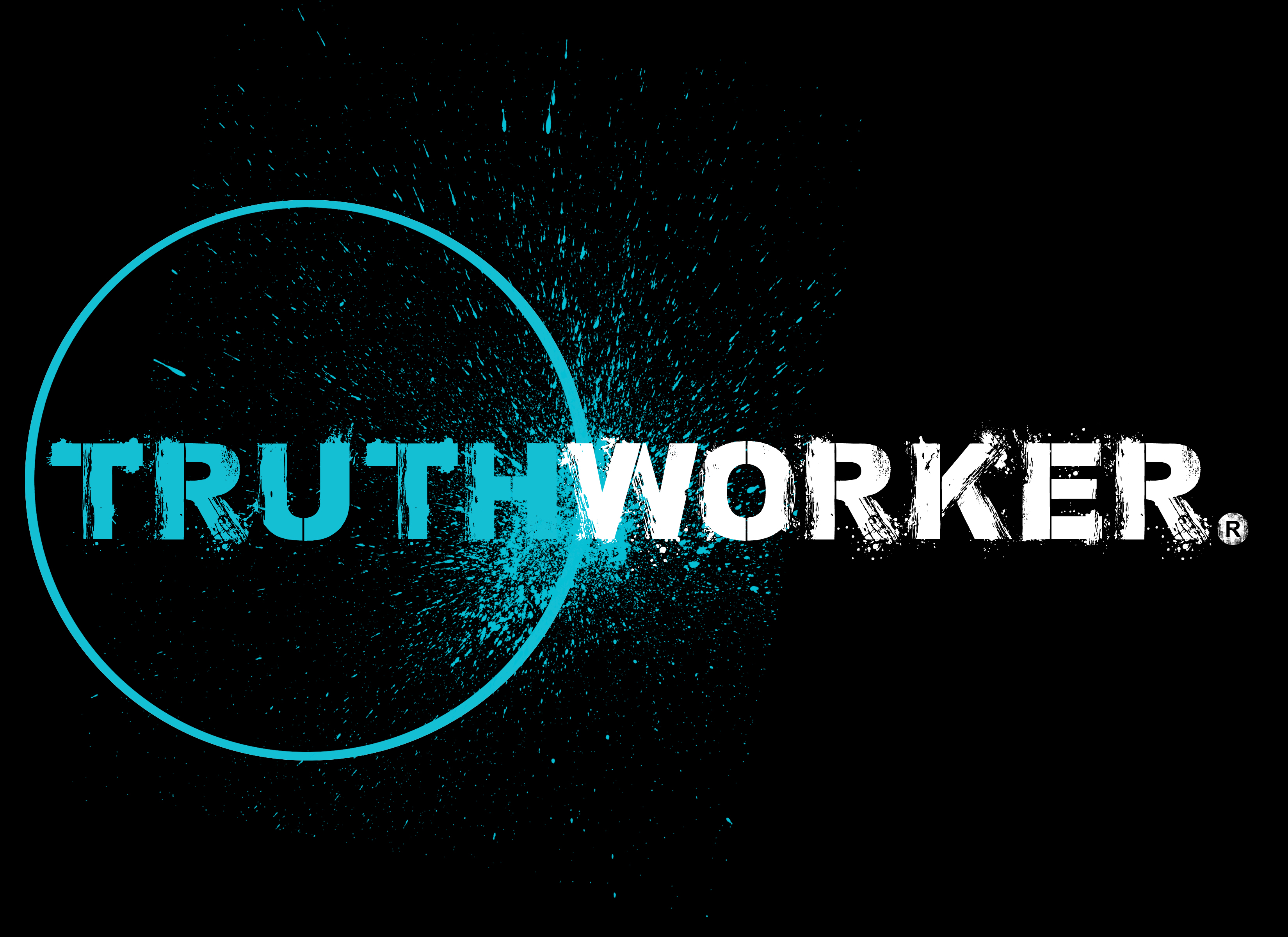 truthworker WEB logo with turquoise & white